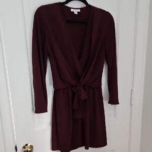 Topshop Deep Burgundy Long Sleeve Dress